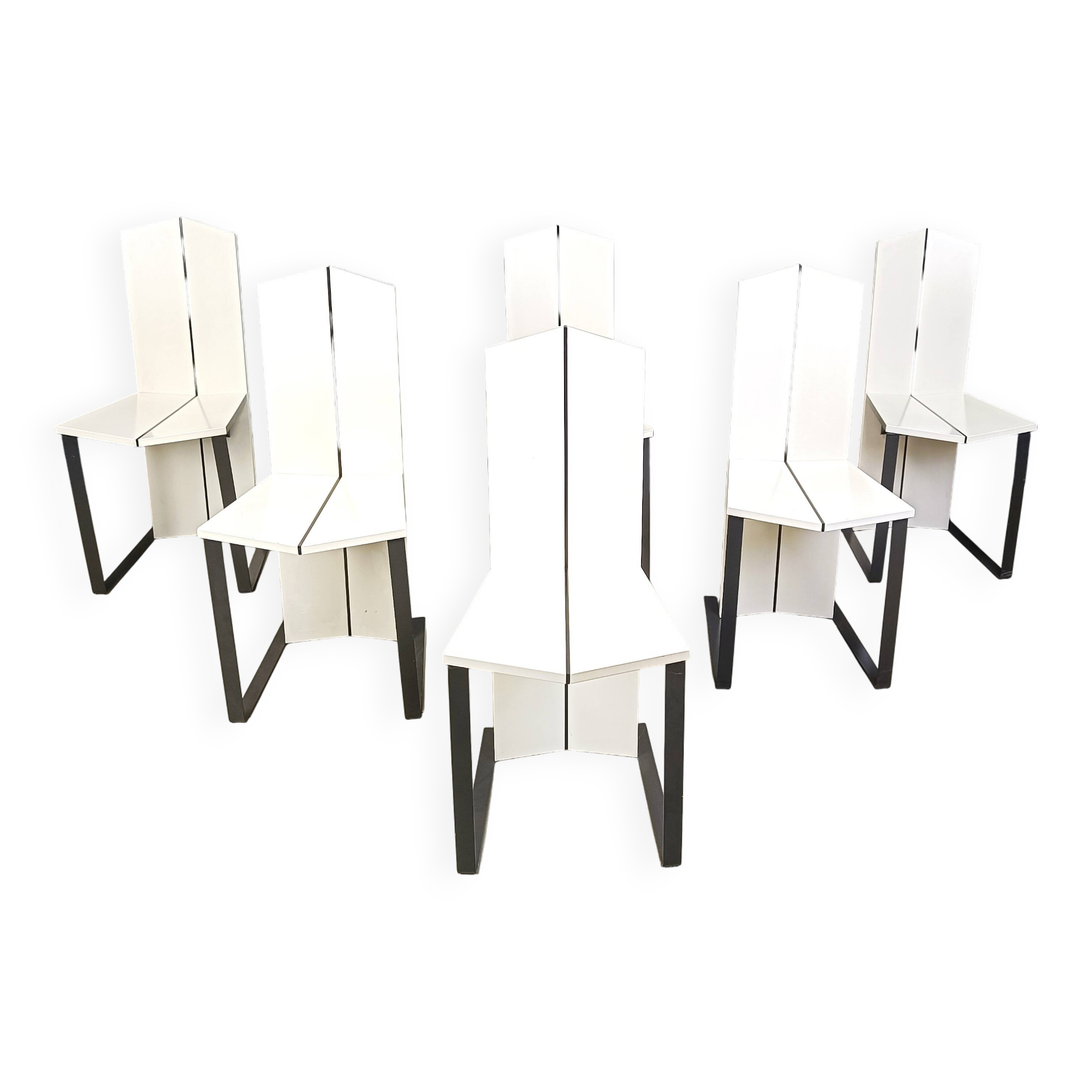 Post modern dining chairs, set of 6 - 1980s