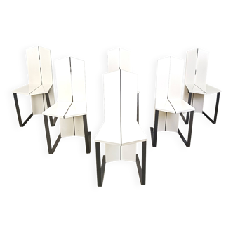 Chaises de salle à manger post-modernes, lot de 6 - années 1980
