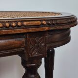 Caned piano bench