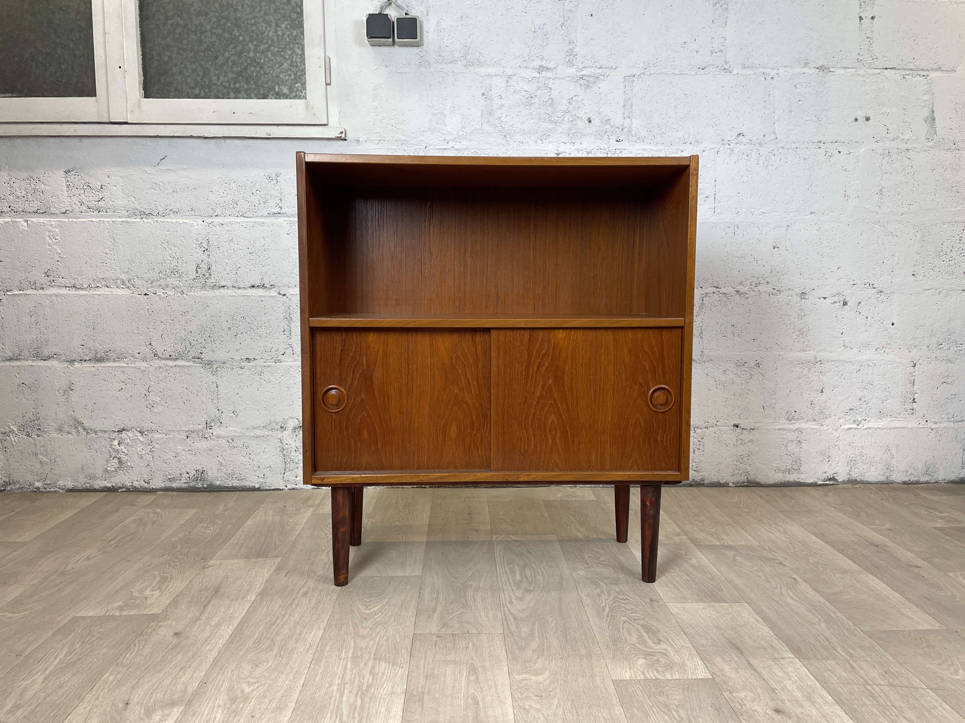 Vintage Scandinavian teak buffet bookcase, 60s