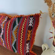 Long Moroccan ethnic Kilim cushion