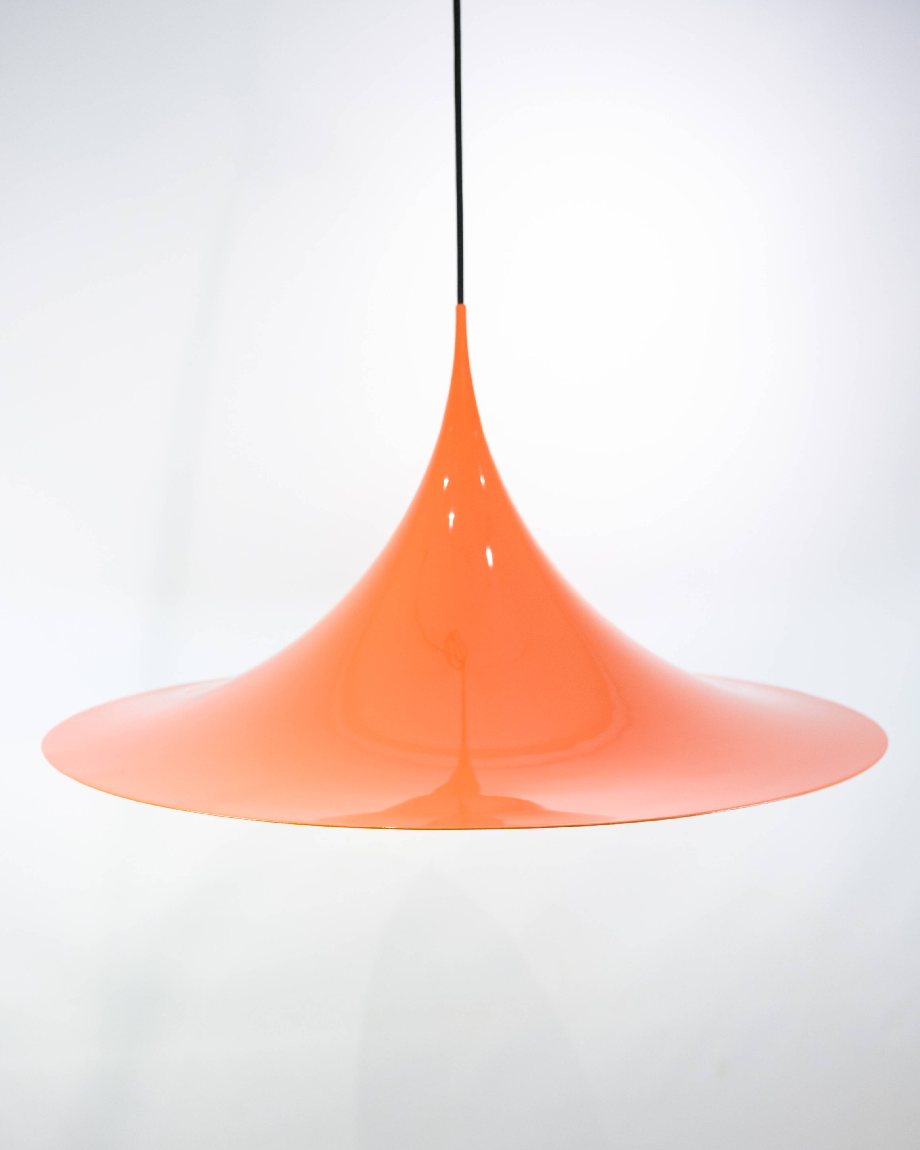 Large Trumpet Pendant In Orange By Claus Bonderup For Fog & Mørup From 1970