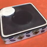 Deep serving dish, Niderviller France earthenware, "Prunes" collection