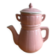 Old pink earthenware coffee pot Esprit Digoin Sarreguemines