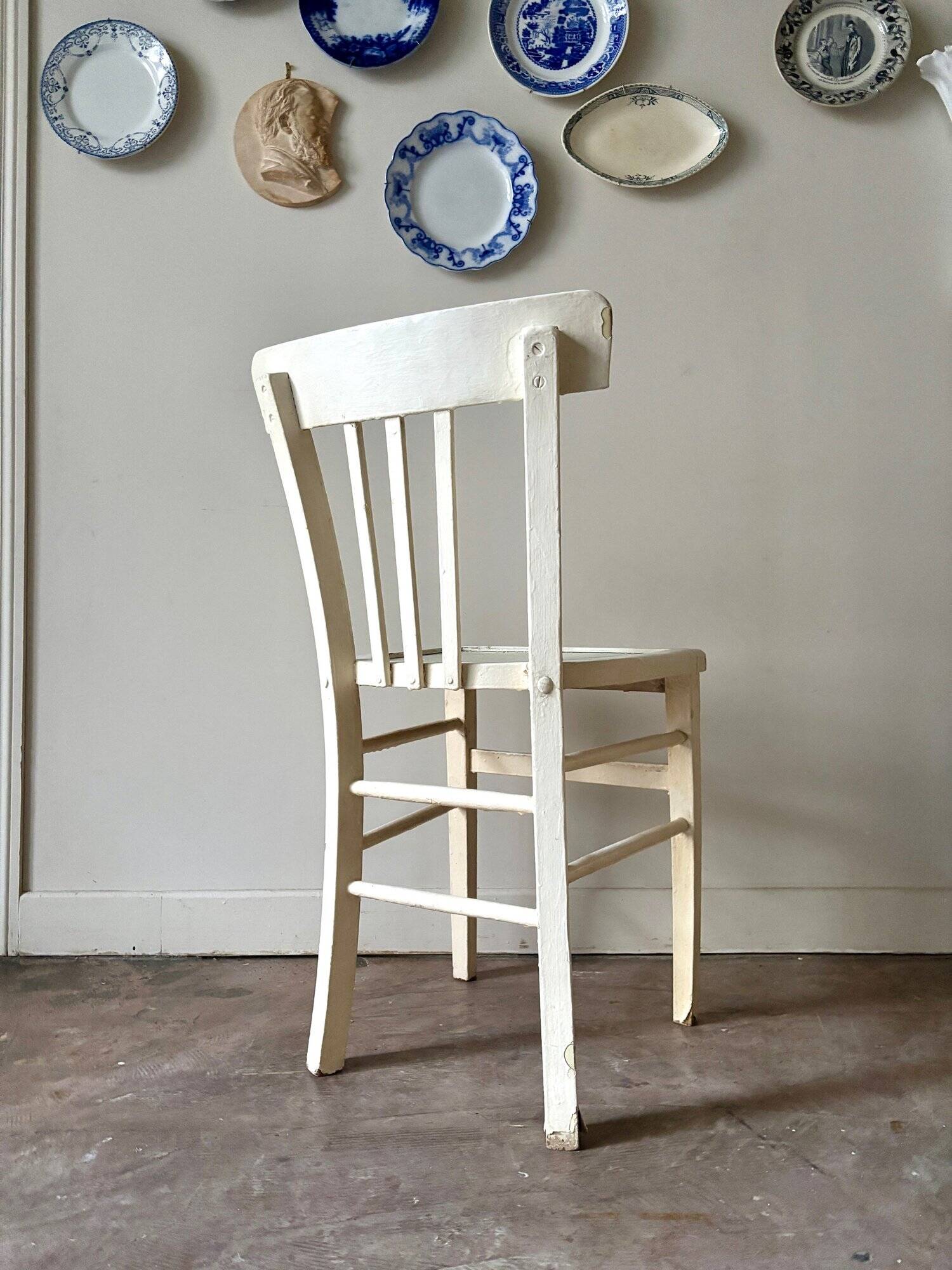 White wooden bistro chair