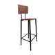 Bar stool in steel and braided wicker, design of the 50s, 92 cm