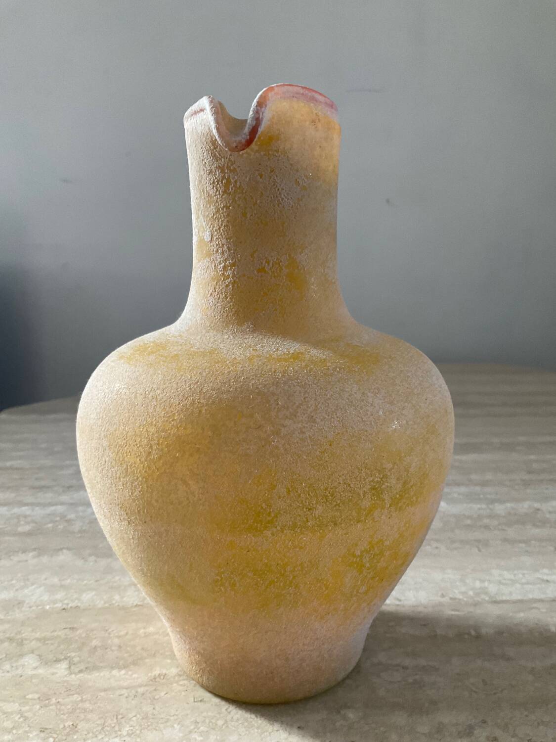 Scavo Murano vase jug in yellow glass paste