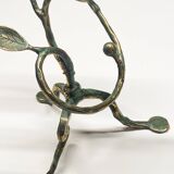 Sculptural bronze candlestick with a patina in the style of Giacometti, 1990.