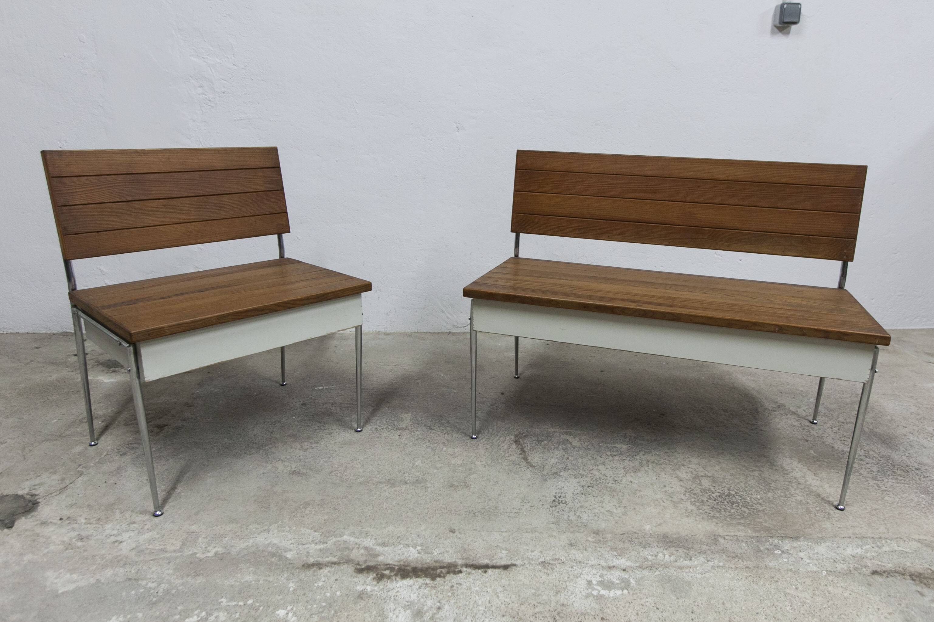 1970 wooden kitchen corner bench set