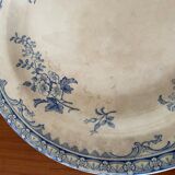 Plat de service faïence bleue anglaise Staffordshire, XIXème