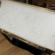 Pair of Louis XVI Style Black Lacquered Wood Console Tables