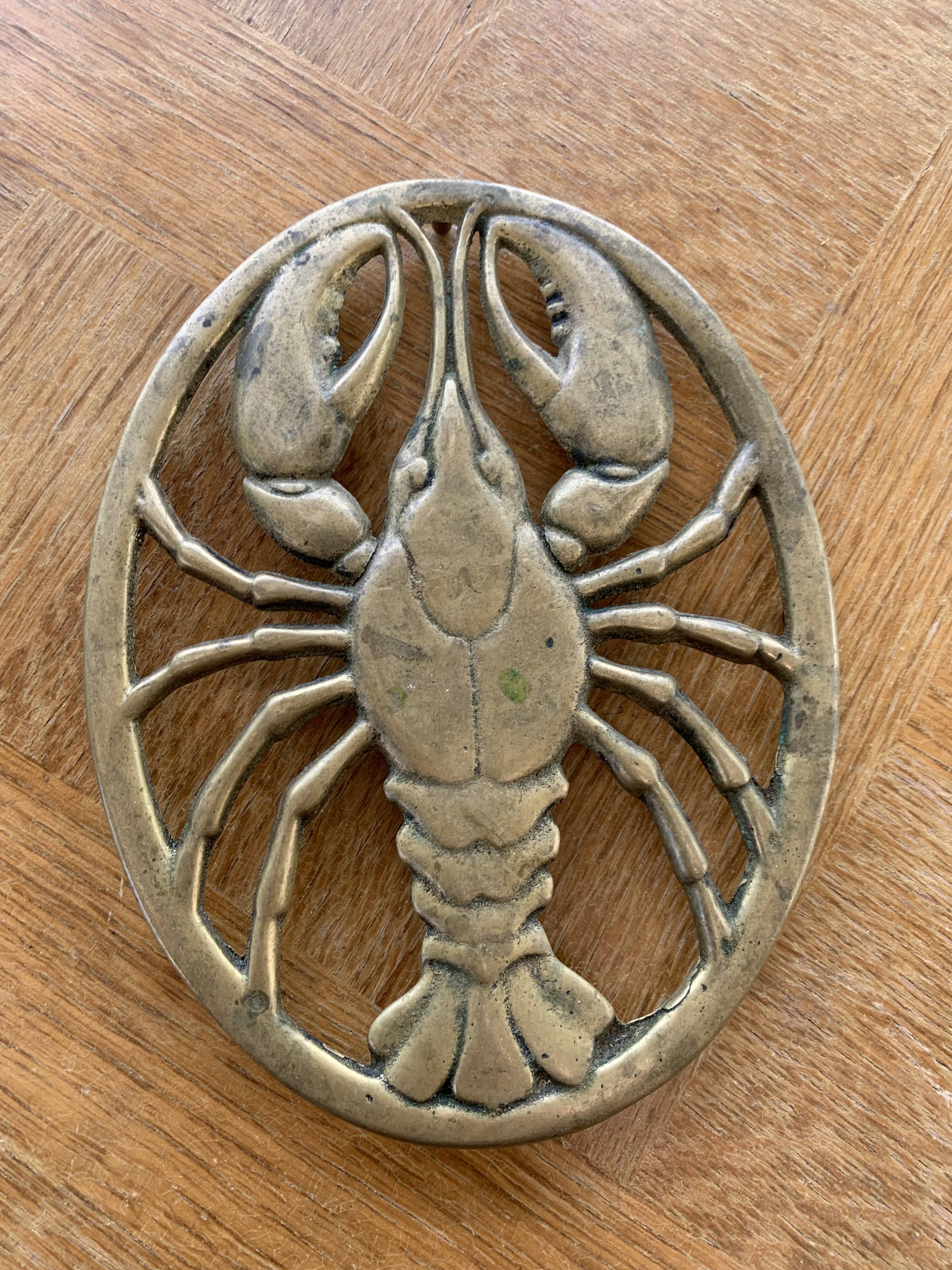 Golden brass underside vintage lobster