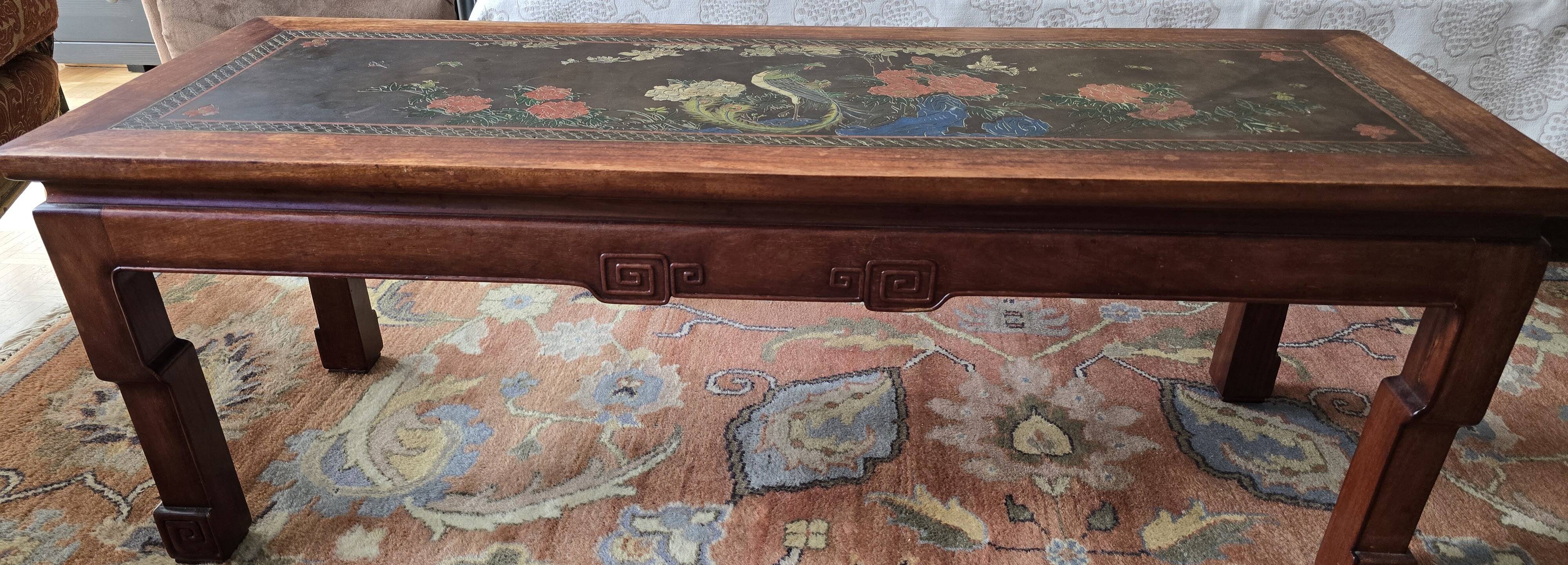 Antique Chinese lacquered coffee table
