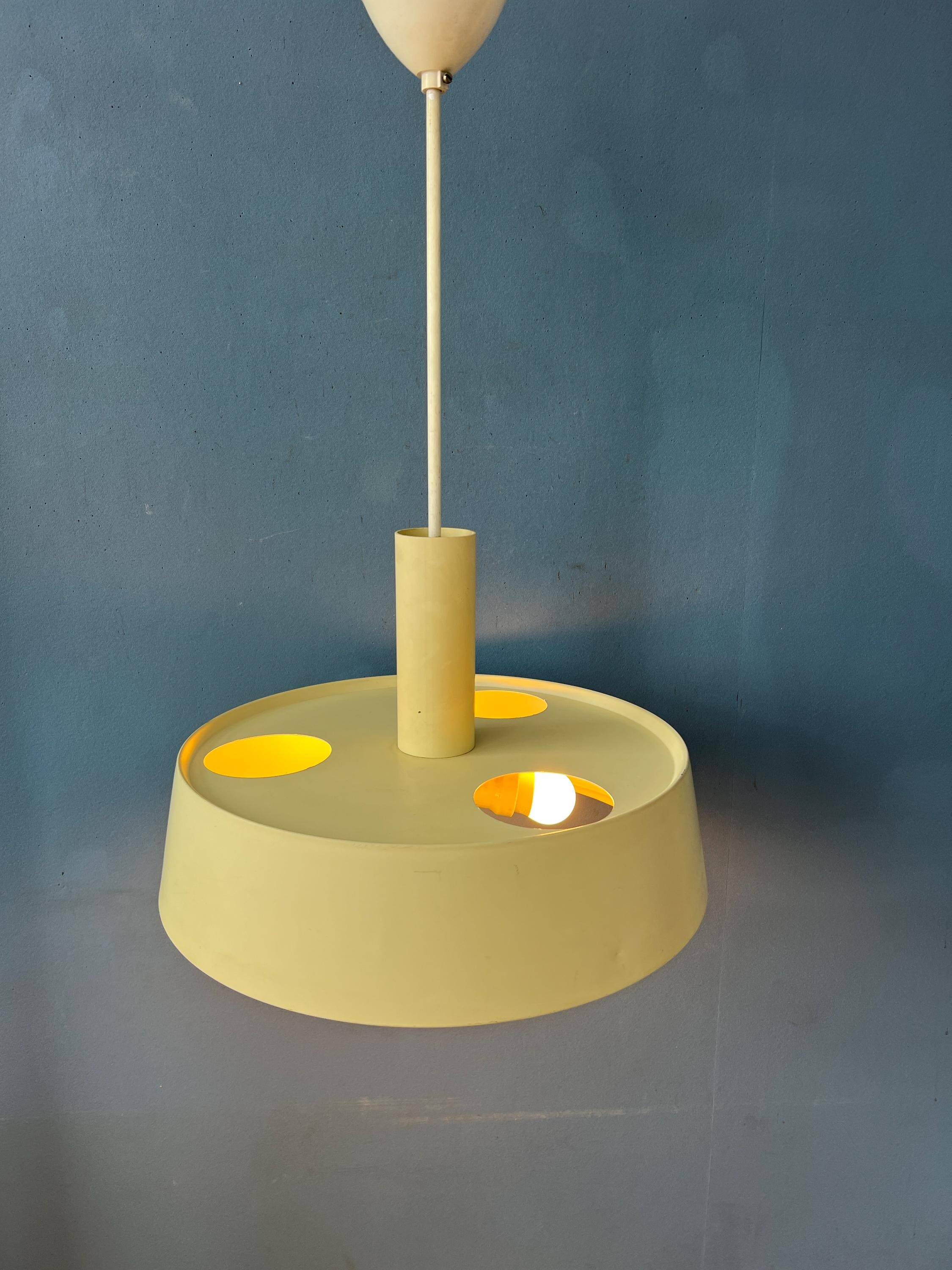 Large vintage beige suspension by Louis Kalff