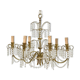 Candlestick Waterfall mid century brass and Crystal 1950 s