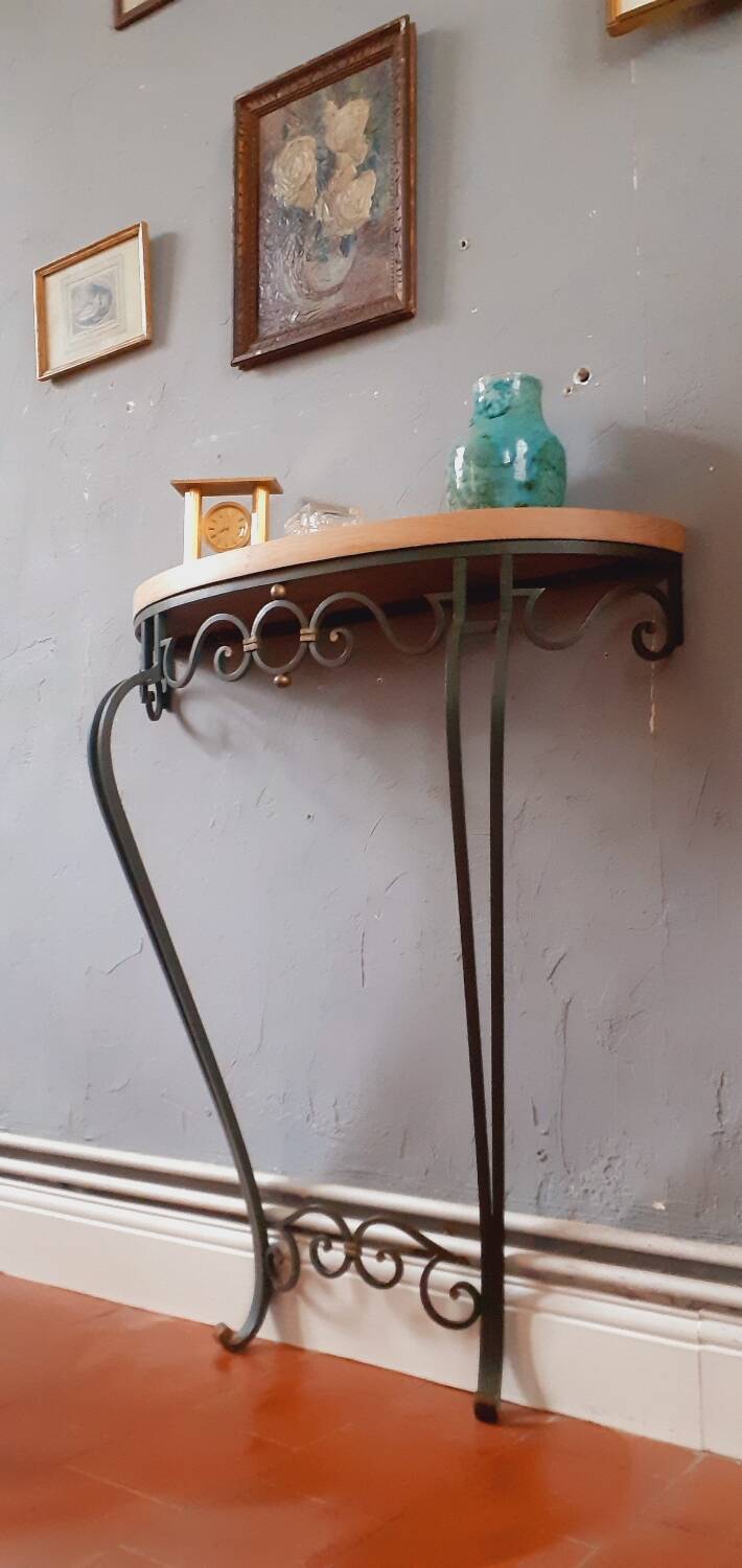 Vintage wrought iron console from the 50s