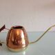 Watering can in hammered red copper and wooden handle/vintage 60s-70s