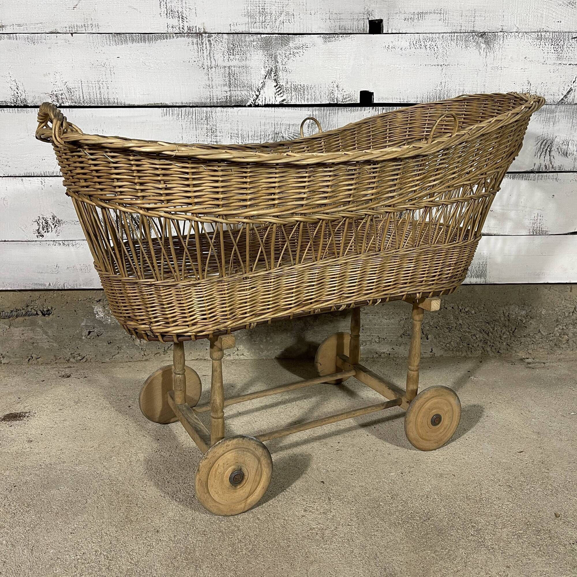 Old wicker cradle