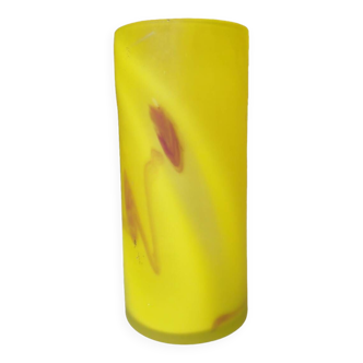 Yellow scroll vase