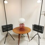 Pair of vintage floor lamps, magazine holders from the 50s