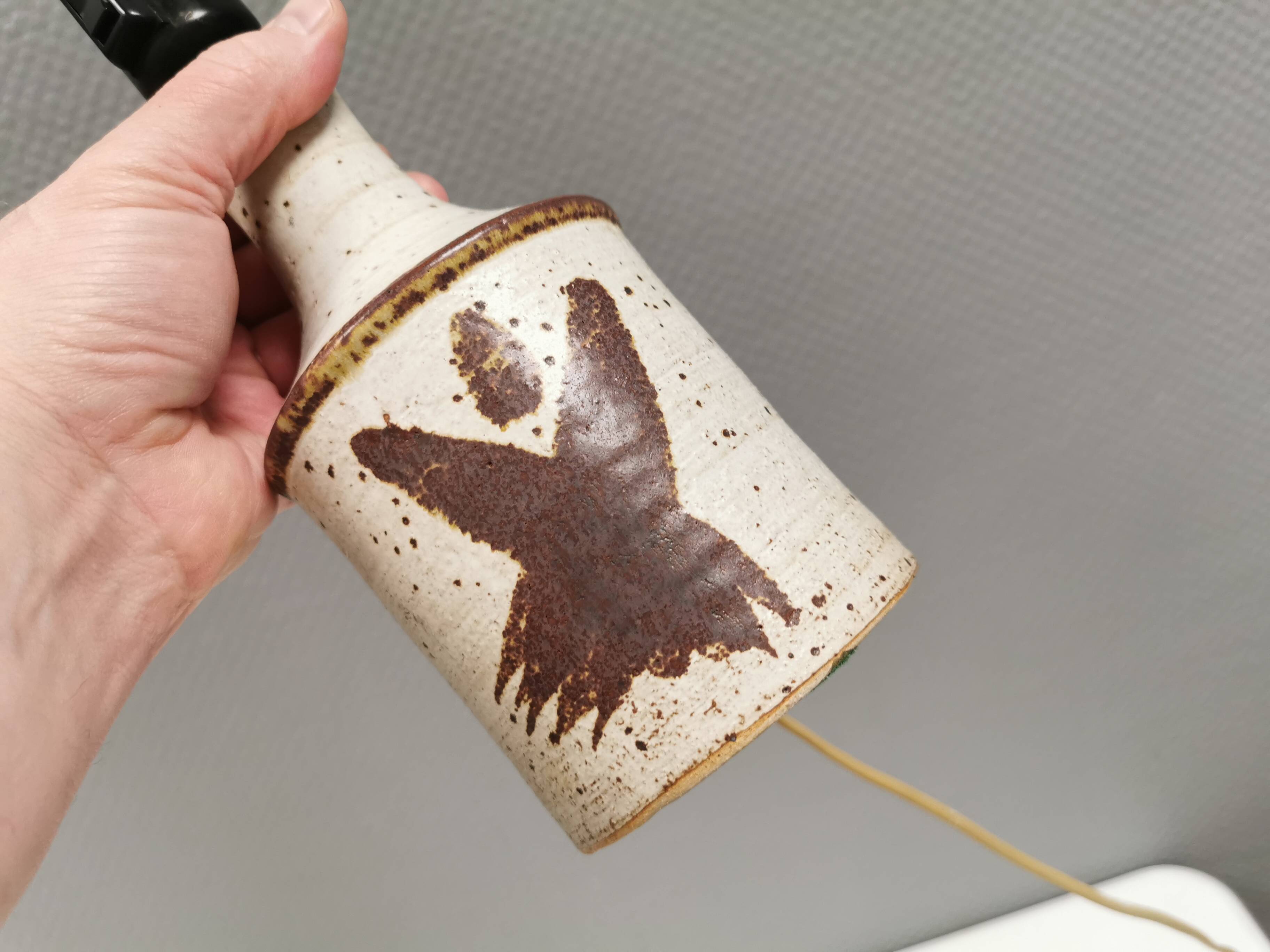 Table lamp in stoneware/ceramics by Danish Axel Larsen 1970-80s