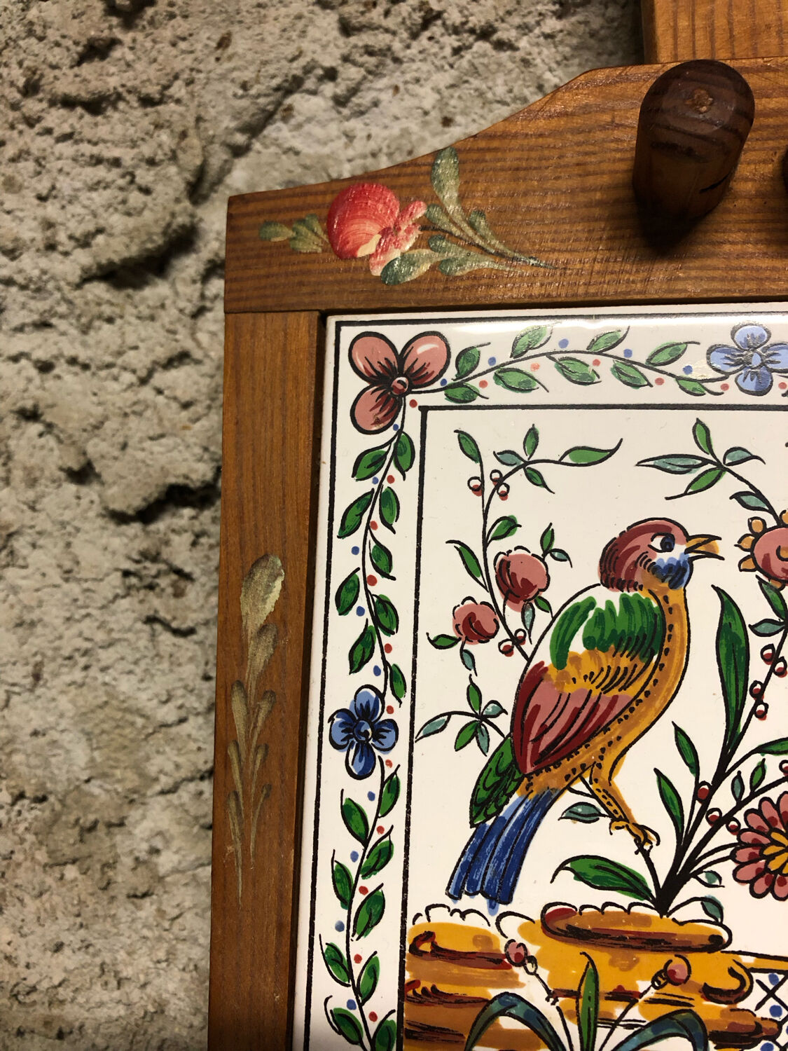 Hand-painted tiled cutting board