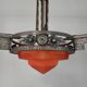 Art Deco pendant lamp with glass bowl and 3 chalices, 1930s