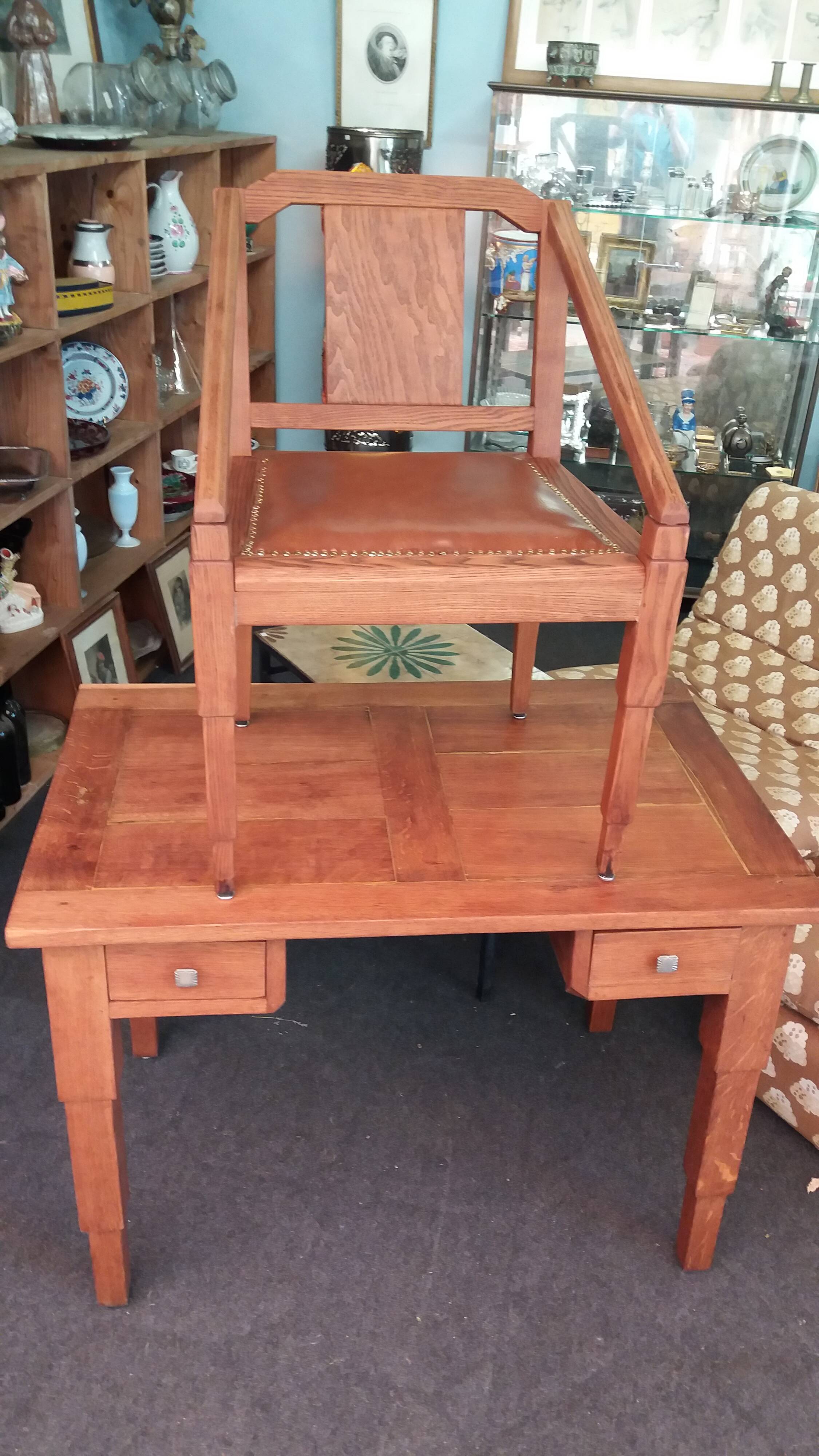 Art Deco desk and armchair