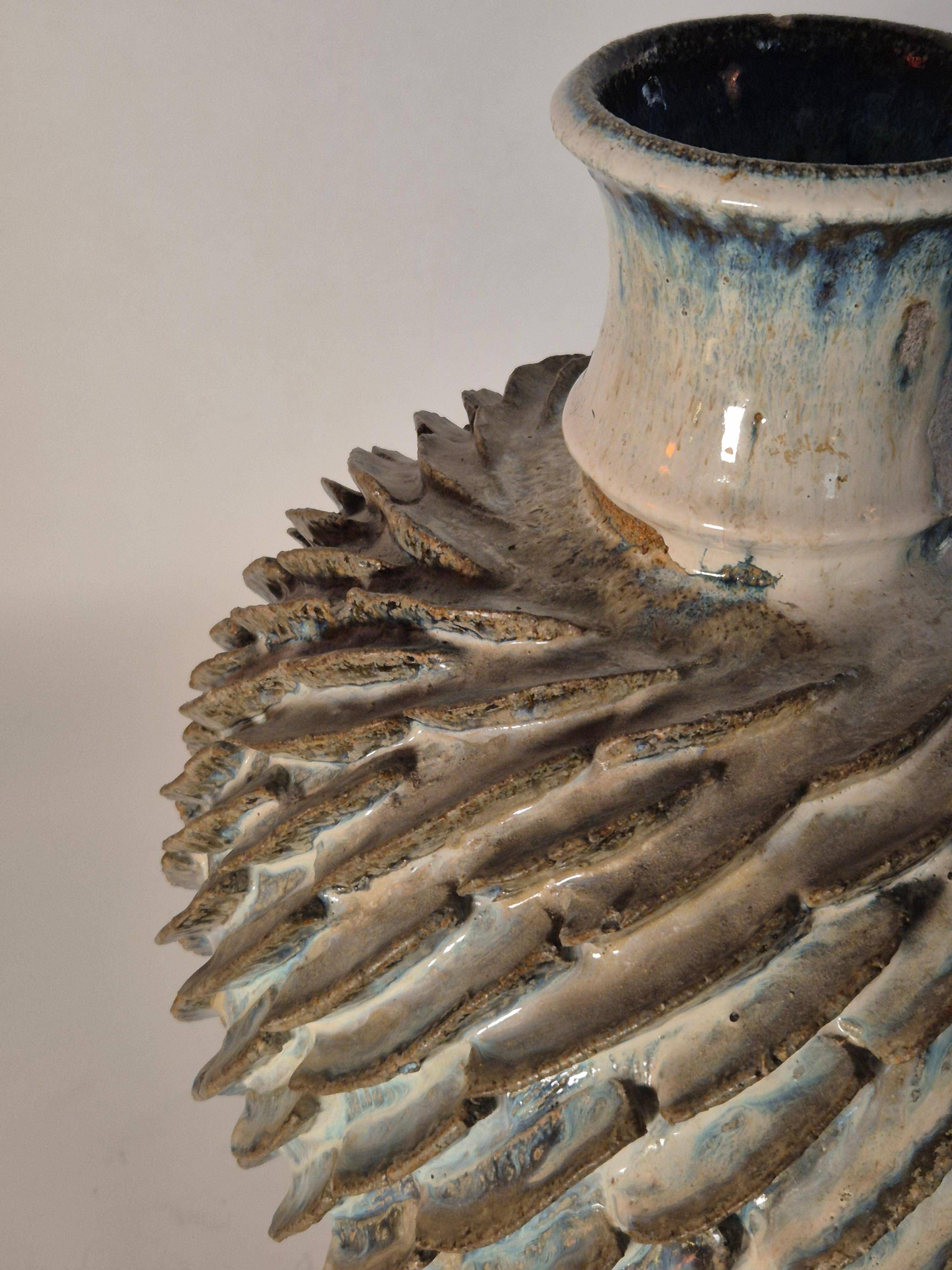 Large modern Scandinavian vase in ceramic / stoneware by Josef Simon, Sweden, 1960s.