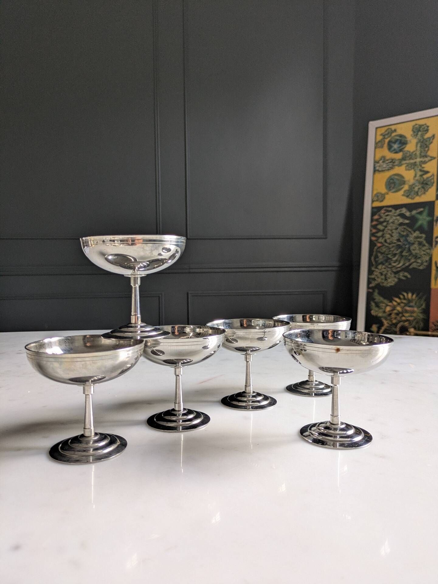 Suite de six coupes à glace/sorbet par Rémy Letang  70'