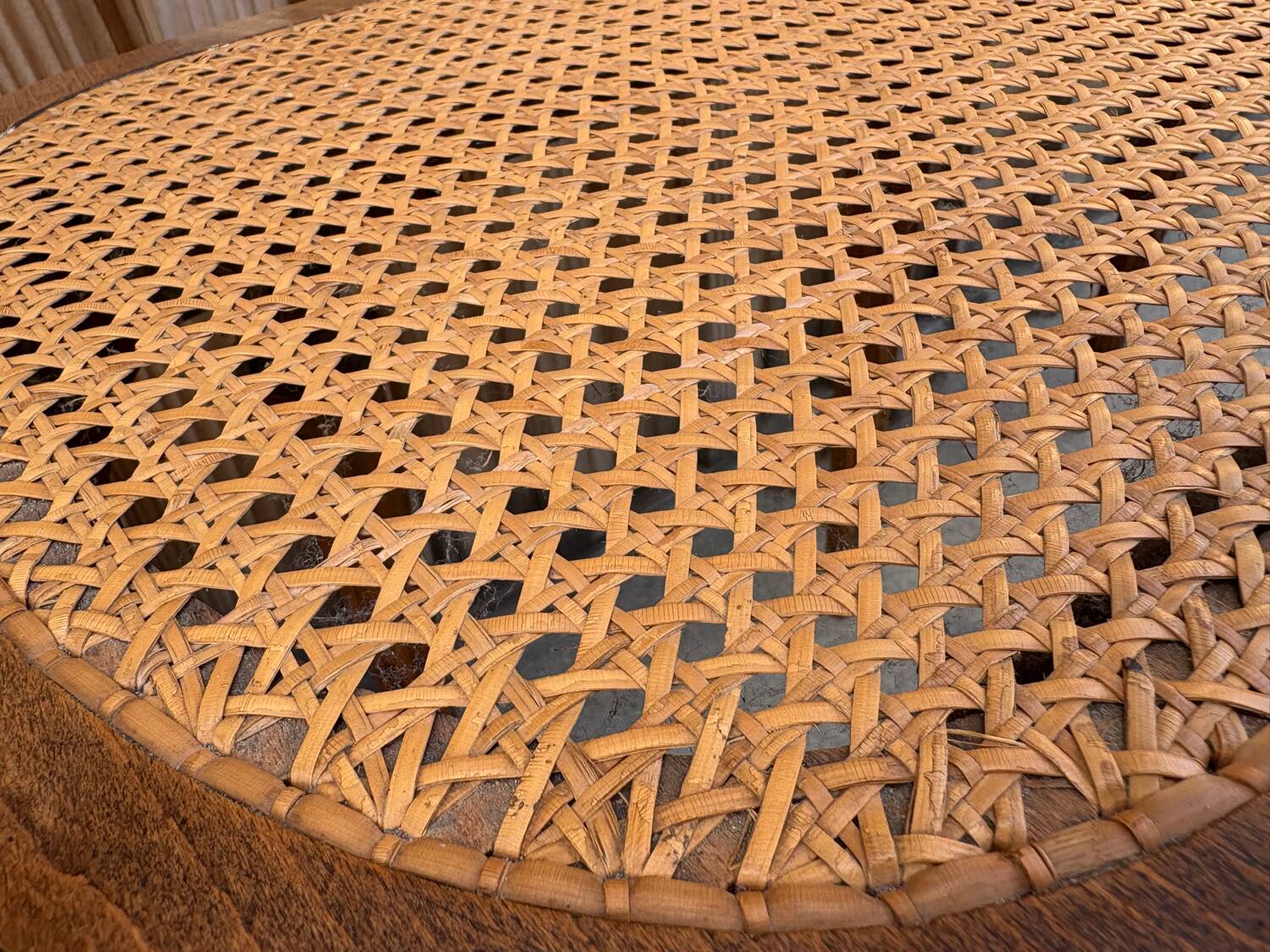 Louis XVI style piano bench in carved wood and caning