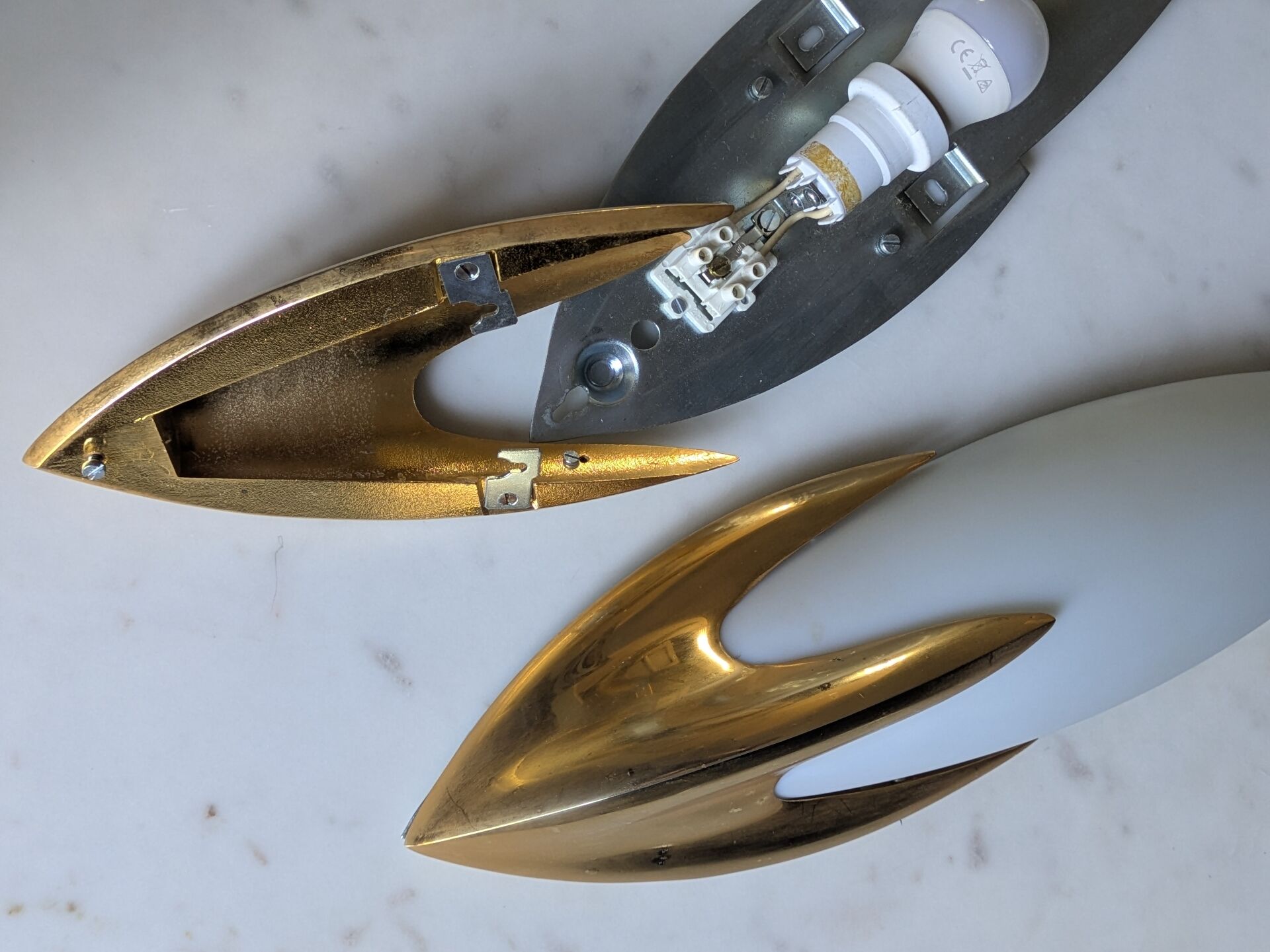 Paire d' appliques Space Age 70'