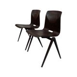 Pagholz Galvanitas S22 stackable school chair dark brown
