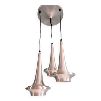 Lustre cascade Space Age en aluminium brossé, années 1960-70