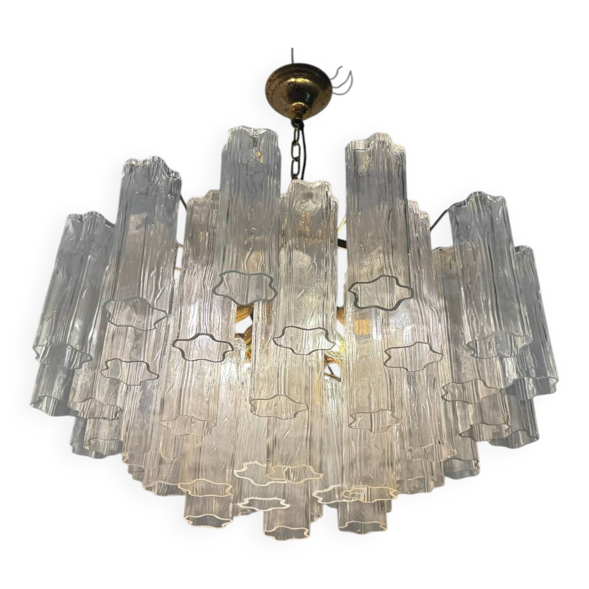 Chandelier en verre de Murano Tronchi des années 1970