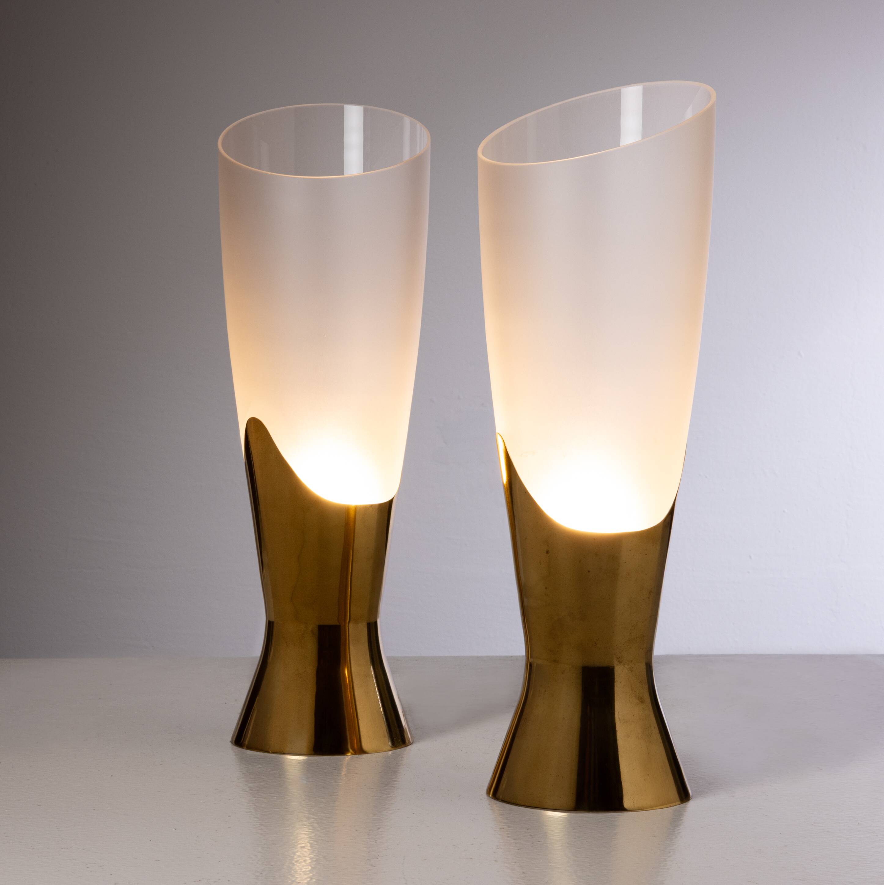 Max ingrand pair of table lamps produced by fontana arte