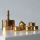 Gold-Plated Brass Set by Pierre Forssell for Skultuna, Sweden, 1970s, Set o