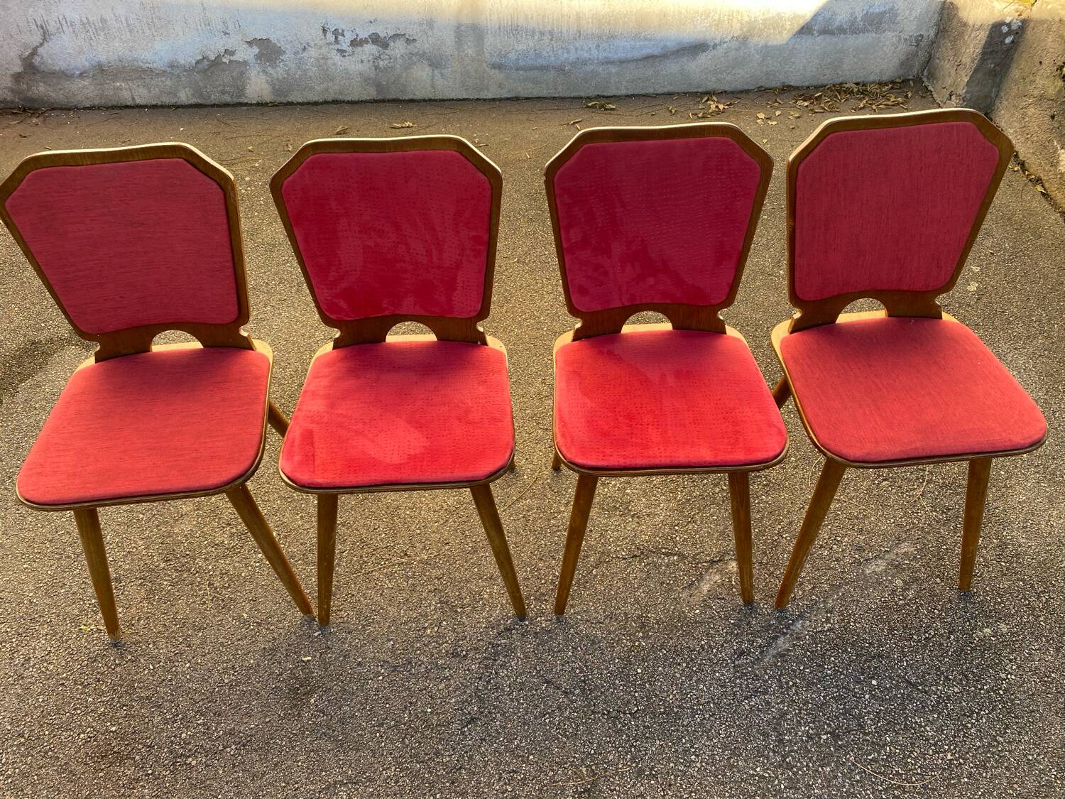 Set de 4 chaises bois/velours
