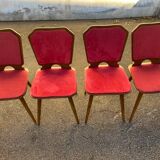 Set de 4 chaises bois/velours