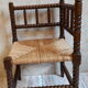 Fauteuil de coin paillé