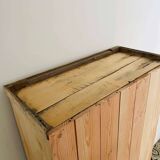 Grande bonnetière ancienne en bois bruit rénovée