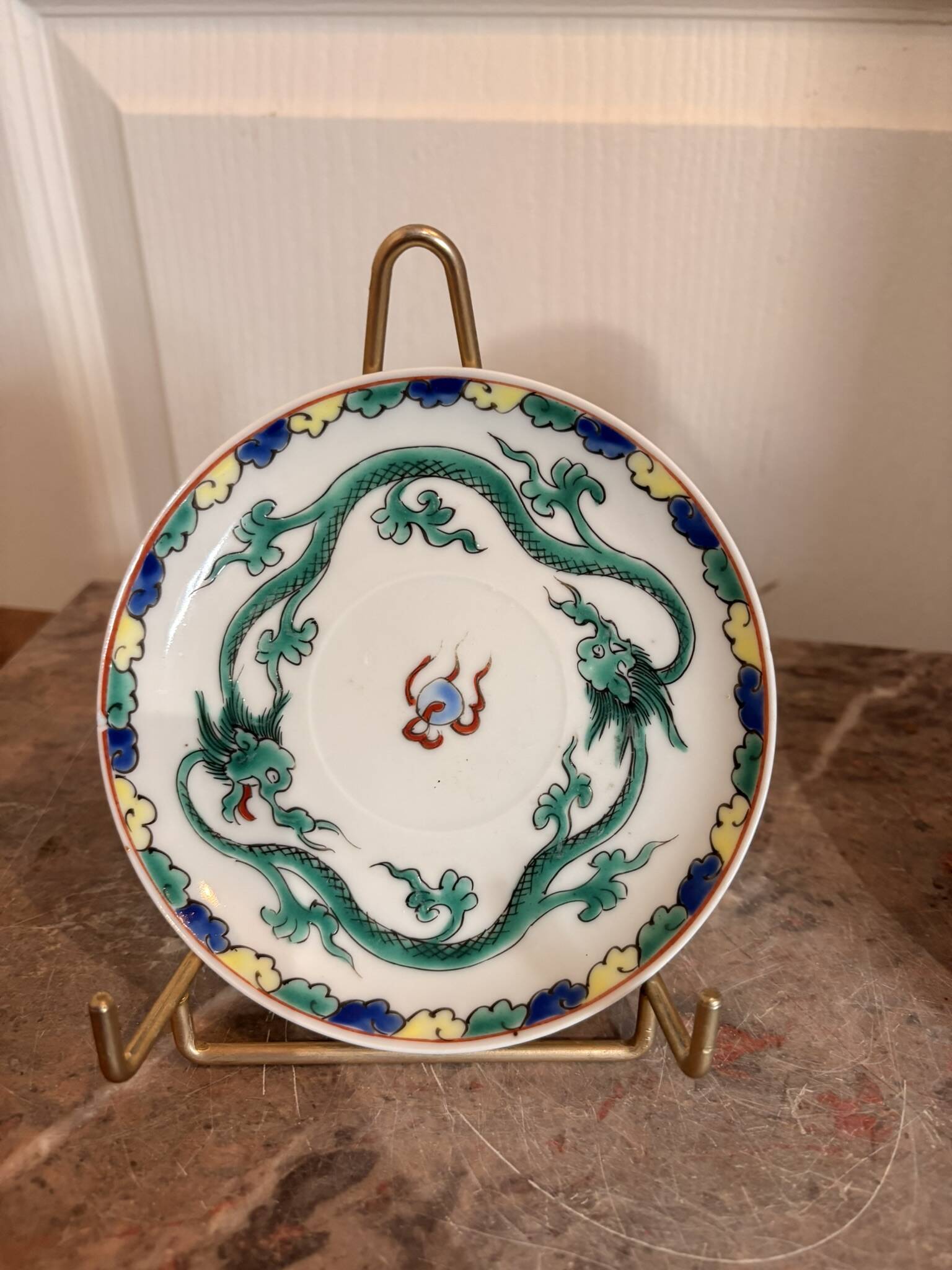 Japanese Cup Porcelain Doucai Qing Dynasty Dragon Bat XIX