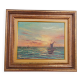 Tableau vue mer. Excellent état.