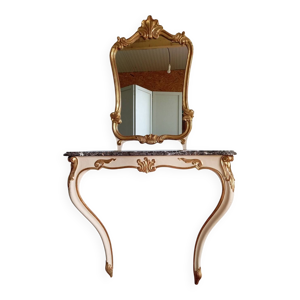 console et miroir de - marbre