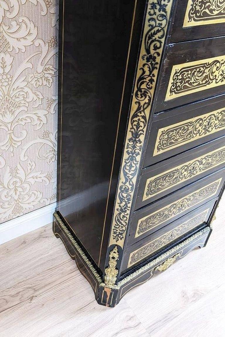 Antique Baroque Revival Inlaid Dresser, 1890s