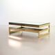 Belgo-Chrom Architectural G-Table 23-Carat Goldplated with Glass Tops 1970s