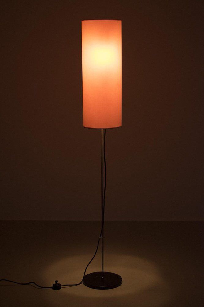 Vintage Floor Lamp with Beige Tube Shade