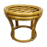 Vintage old rattan pouf