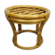 Vintage old rattan pouf
