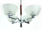 Lustre art déco en chrome, Tchécoslovaquie circa 1940